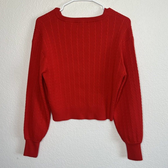 Sandro Small RED Letter Embroidery crew neck Knitted Sweater Academia Logo N17 - Picture 6 of 9